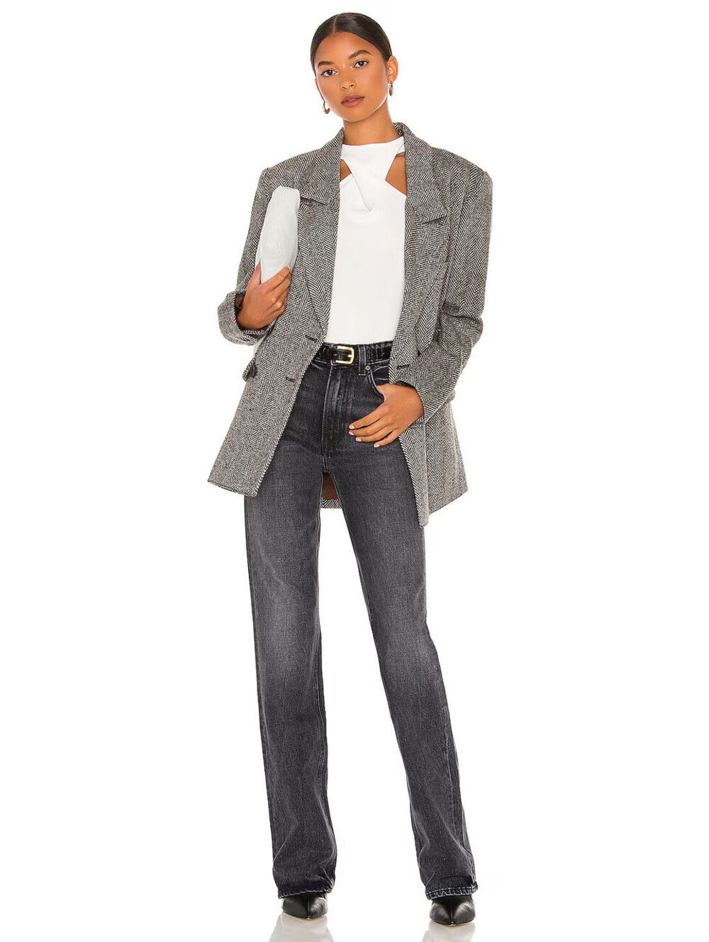 GRLFRND Melanie Jeans Black High Rise Boot Cut Rockaway NWT Size 25 $225msrp